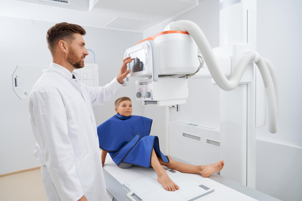 boy getting xray